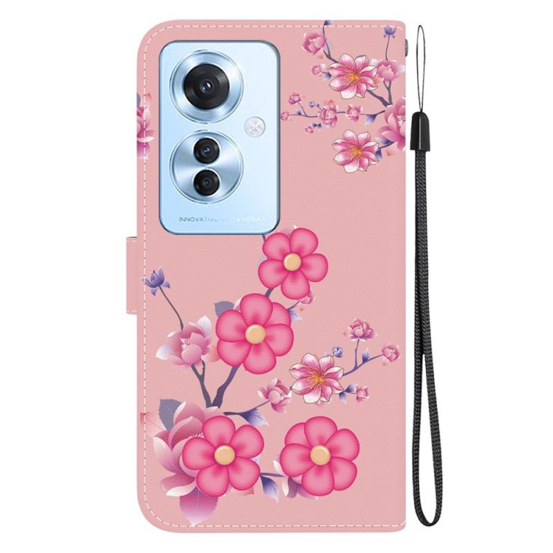 Etui Folio Do Oppo Reno 11f 5g Wzór Sakura Z Paskiem