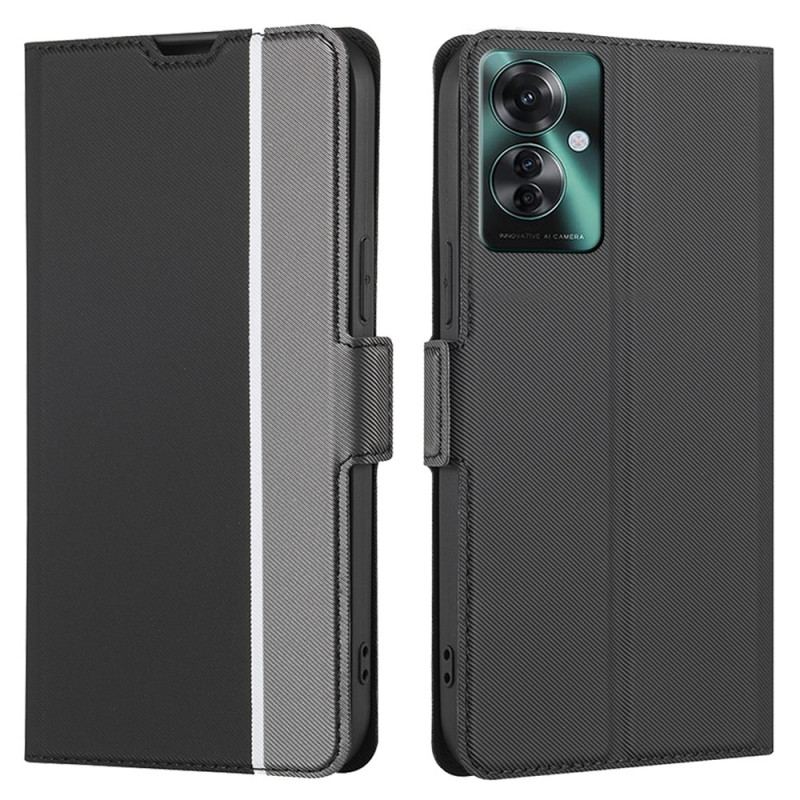 Etui Folio Oppo Reno 11f 5g Dwukolorowa Tekstura Diagonalna