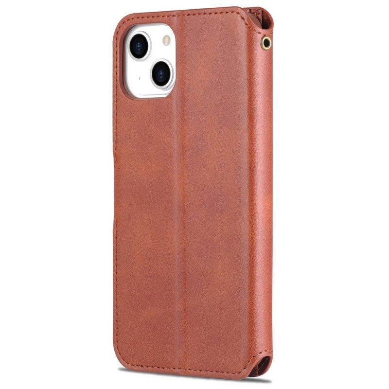 Etui Folio do iPhone 14 Plus Azns Klasyczny Efekt Skóry