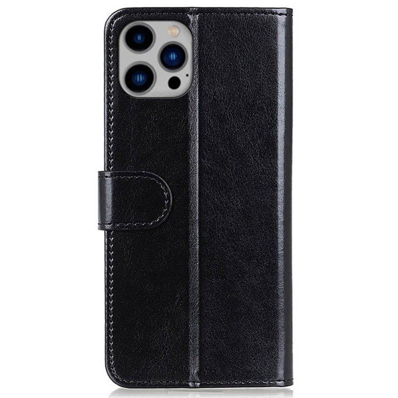 Etui Folio do iPhone 14 Plus Finezja Ze Sztucznej Skóry