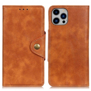 Etui Folio do iPhone 14 Plus Guzik Ze Sztucznej Skóry