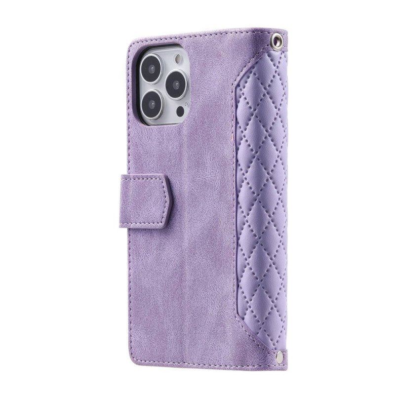 Etui Folio do iPhone 14 Plus Pikowany Styl