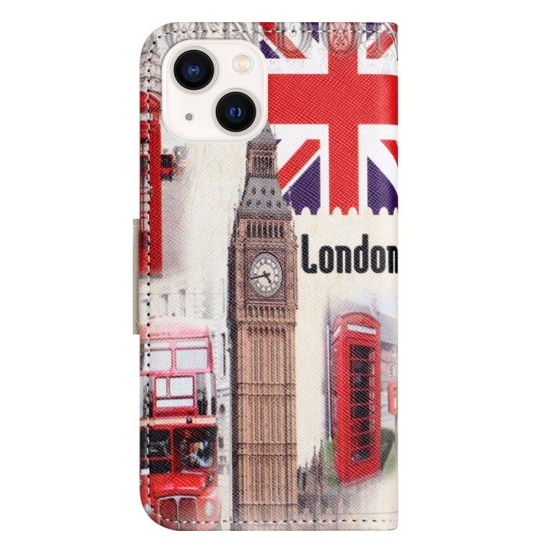 Etui Folio do iPhone 14 Plus Życie W Londynie