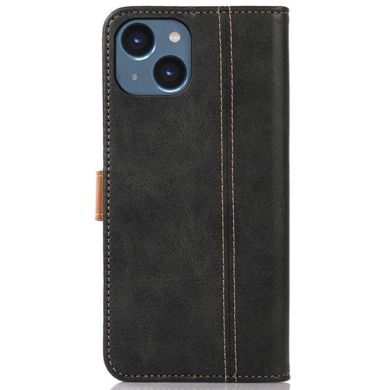 Etui Folio do iPhone 14 Plus Taśma Tapicerska