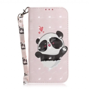 Etui Folio do iPhone 14 Plus z Łańcuch Paskowata Panda