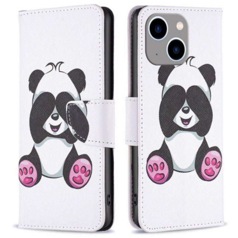 Etui Folio do iPhone 14 Plus Zabawa Pandami