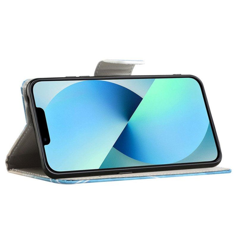 Etui Folio do iPhone 14 Plus Zielone Liście