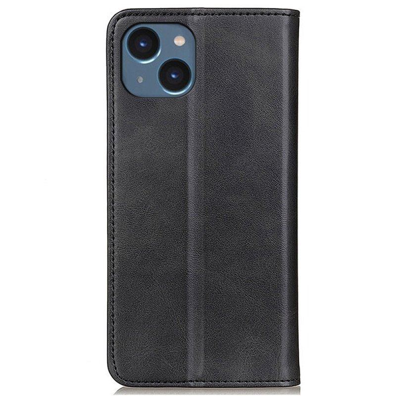 Etui Na Telefon do iPhone 14 Plus Etui Folio Matowa Skóra Dwoinowa