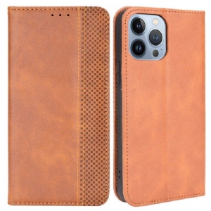 Etui Na Telefon do iPhone 14 Plus Etui Folio Stylizowany Efekt Skóry W Stylu Vintage