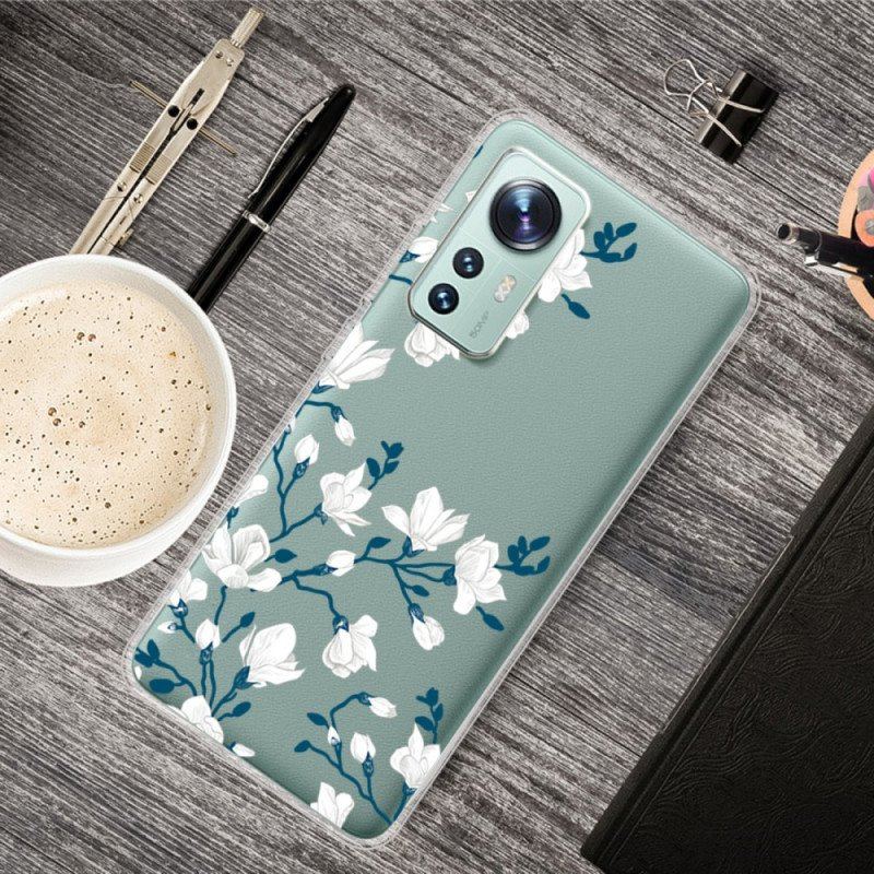 Etui do Xiaomi 12 / 12X Białe Kwiaty