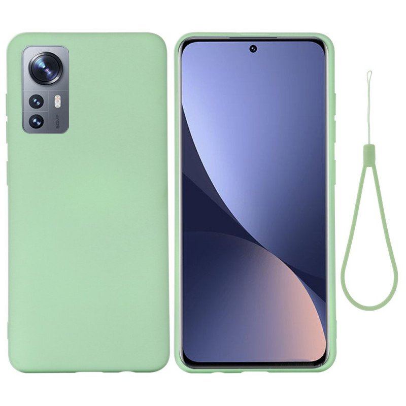 Etui do Xiaomi 12 / 12X Płynny Silikon Ze Smyczą