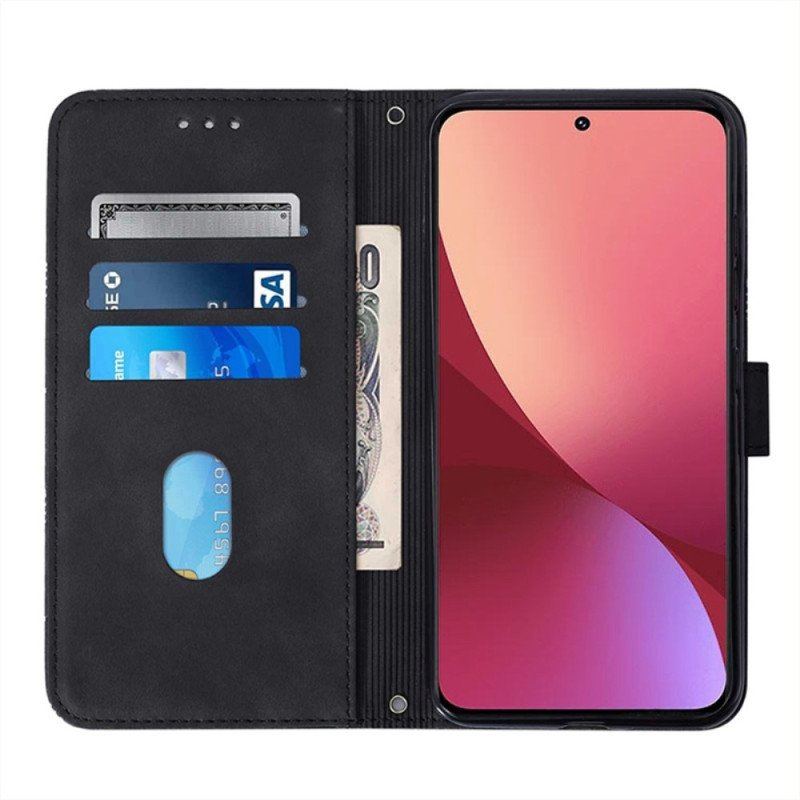 Etui Folio do Xiaomi 12 / 12X Trójkąty Z Paskiem Na Ramię