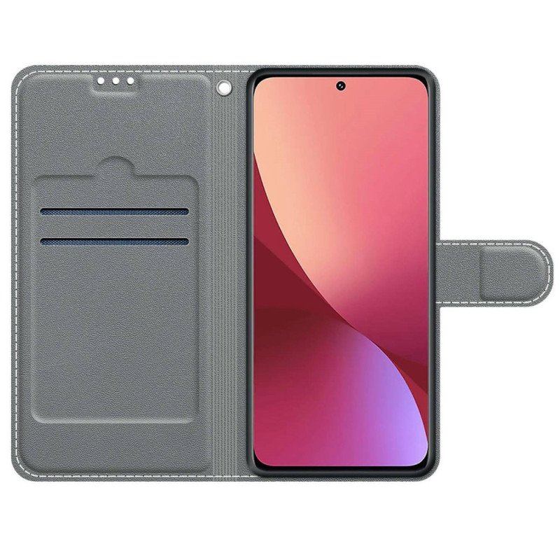 Etui Folio do Xiaomi 12 / 12X Wachlarz Motyli Ze Smyczą