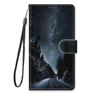 Etui Folio do Xiaomi 12 / 12X z Łańcuch Pasiaste Niebo