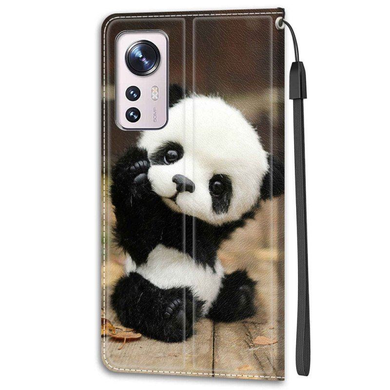 Obudowa Etui Na Telefon do Xiaomi 12 / 12X z Łańcuch Mała Panda Z Paskiem