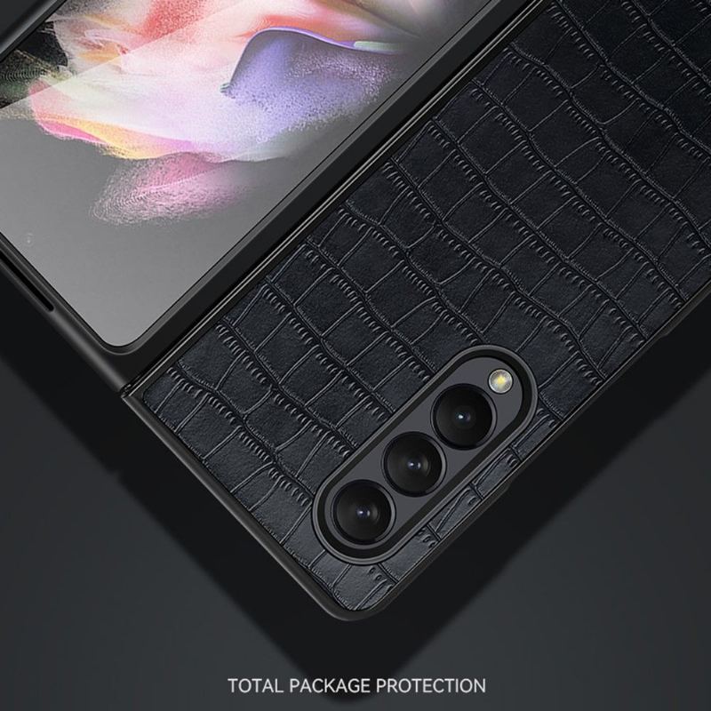 Etui do Samsung Galaxy Z Fold 3 5G Anti-fall Sulada Croco Efekt Skóry