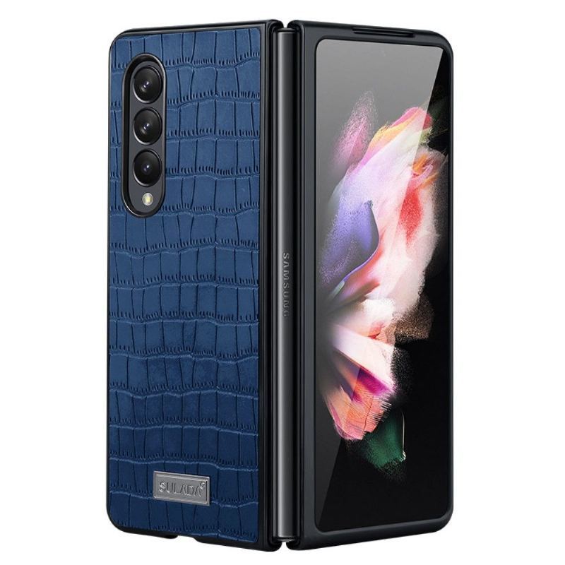 Etui do Samsung Galaxy Z Fold 3 5G Anti-fall Sulada Croco Efekt Skóry