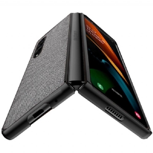 Etui do Samsung Galaxy Z Fold 3 5G Biznes Skóra Efekt Tkaniny Styl