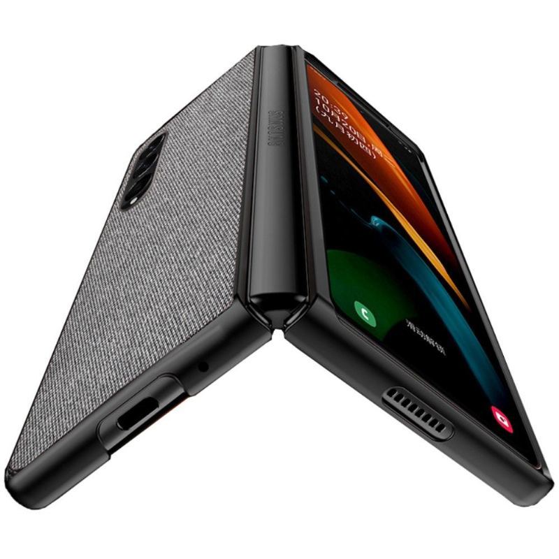 Etui do Samsung Galaxy Z Fold 3 5G Biznes Skóra Efekt Tkaniny Styl