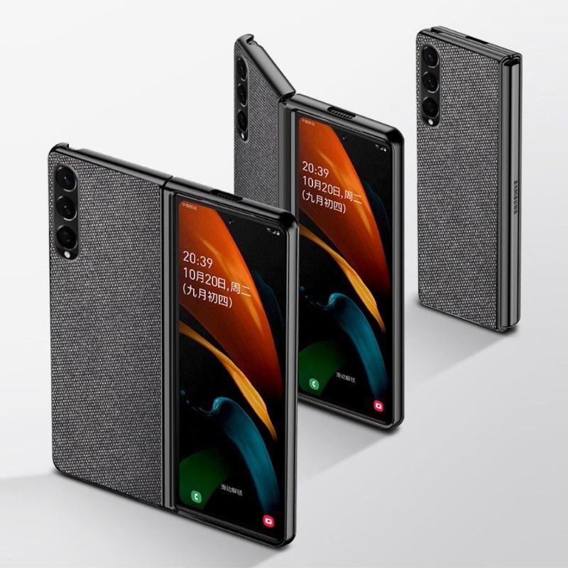 Etui do Samsung Galaxy Z Fold 3 5G Biznes Skóra Efekt Tkaniny Styl