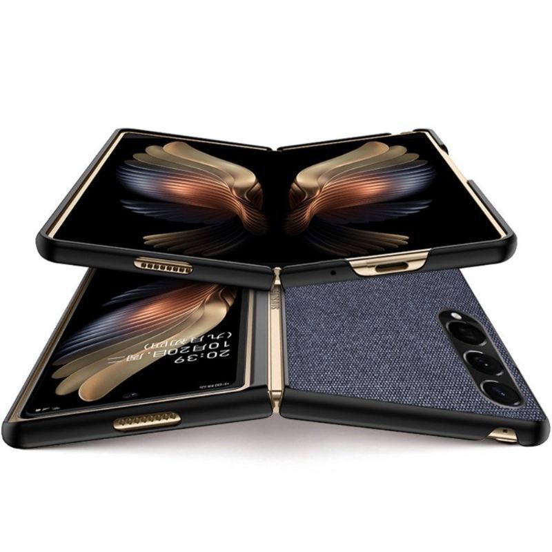 Etui do Samsung Galaxy Z Fold 3 5G Biznes Skóra Efekt Tkaniny Styl