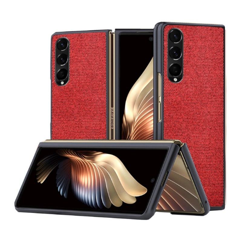 Etui do Samsung Galaxy Z Fold 3 5G Biznes Skóra Efekt Tkaniny Styl