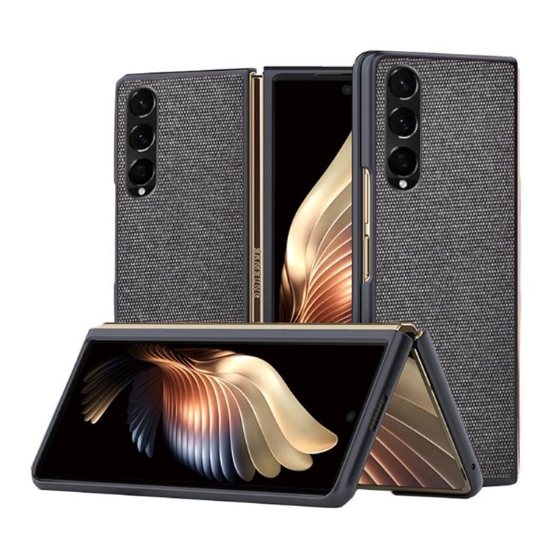 Etui do Samsung Galaxy Z Fold 3 5G Biznes Skóra Efekt Tkaniny Styl