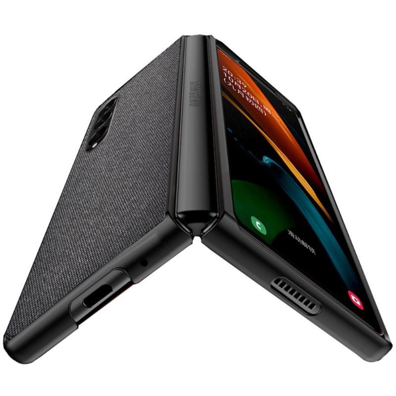 Etui do Samsung Galaxy Z Fold 3 5G Biznes Skóra Efekt Tkaniny Styl