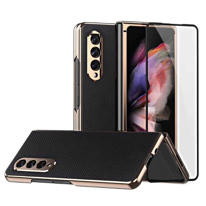 Etui do Samsung Galaxy Z Fold 3 5G Karbon + Folia Ochronna