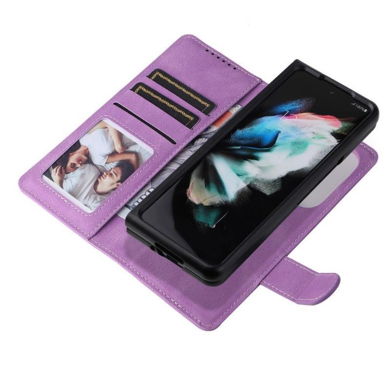 Etui Etui Folio do Samsung Galaxy Z Fold 3 5G Szycie Ze Sztucznej Skóry