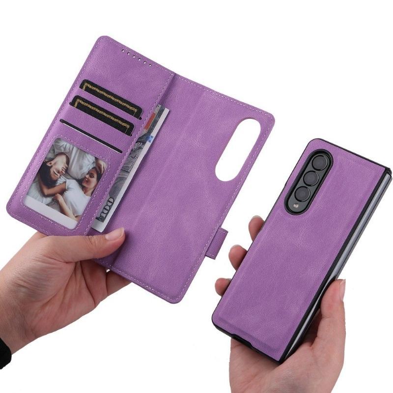 Etui Etui Folio do Samsung Galaxy Z Fold 3 5G Szycie Ze Sztucznej Skóry