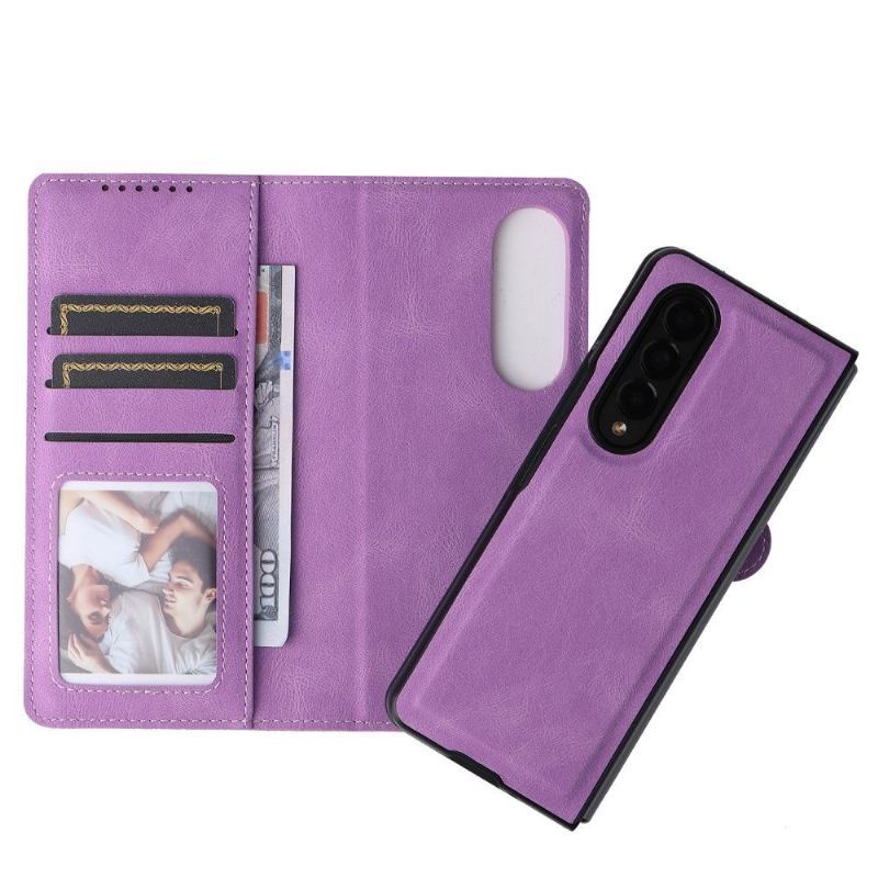 Etui Etui Folio do Samsung Galaxy Z Fold 3 5G Szycie Ze Sztucznej Skóry