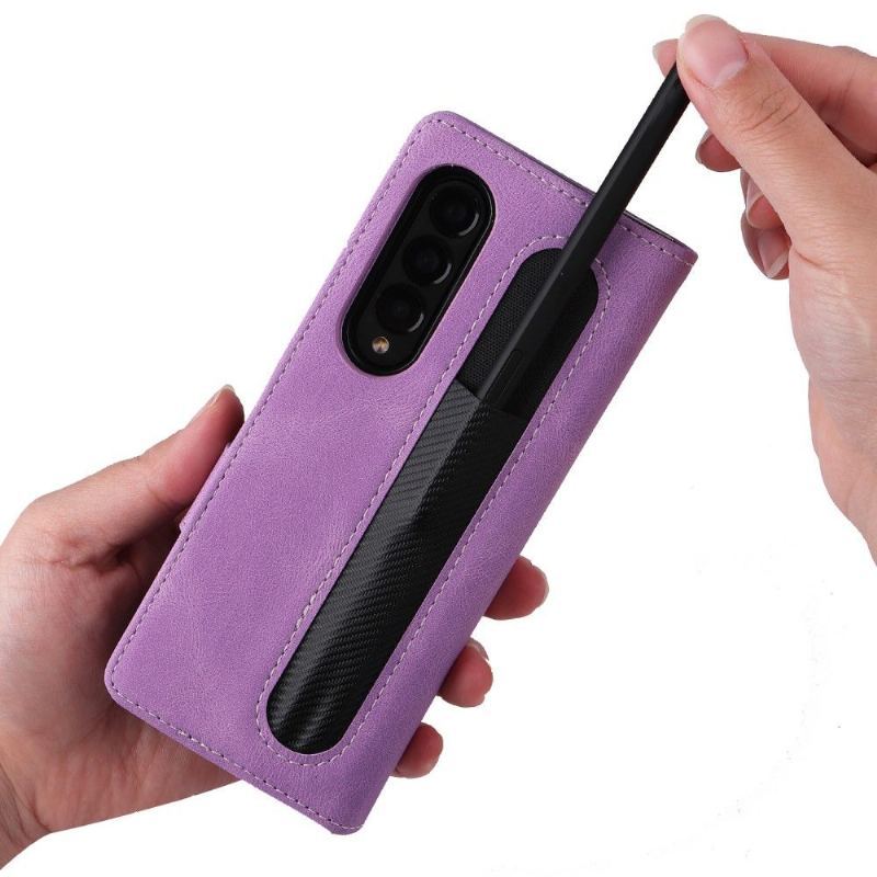 Etui Etui Folio do Samsung Galaxy Z Fold 3 5G Szycie Ze Sztucznej Skóry