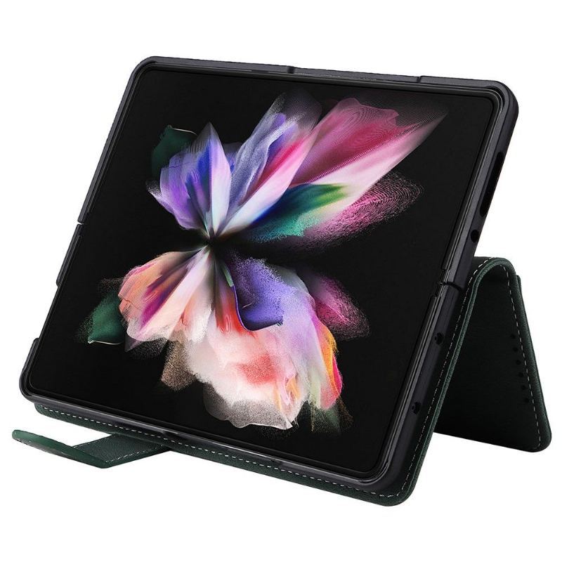 Etui Etui Folio do Samsung Galaxy Z Fold 3 5G Szycie Ze Sztucznej Skóry