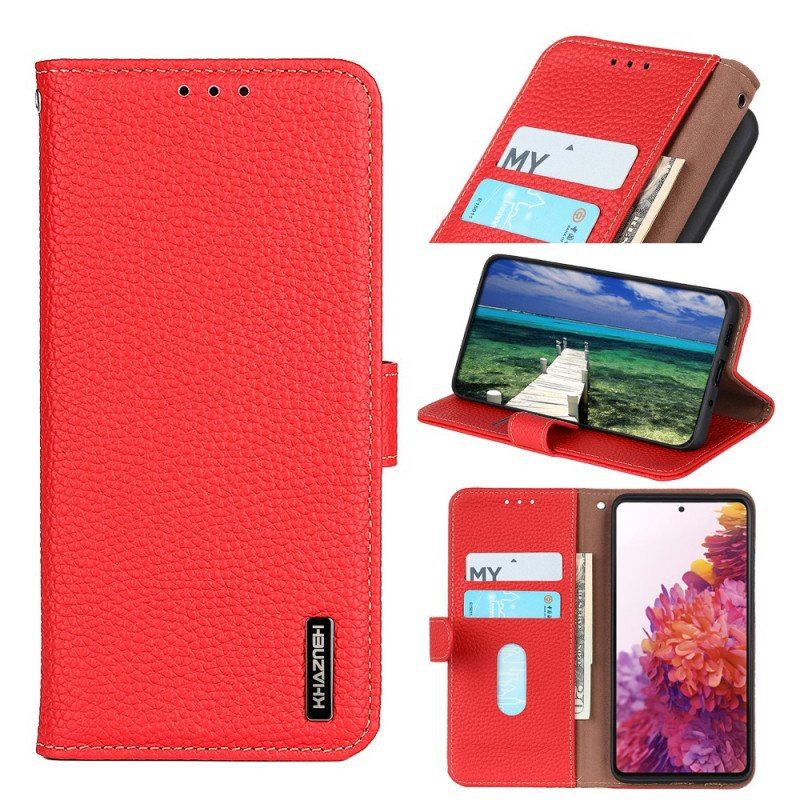 Etui Folio do Honor Magic 4 Lite 5G Prawdziwa Skóra Liczi Khazneh