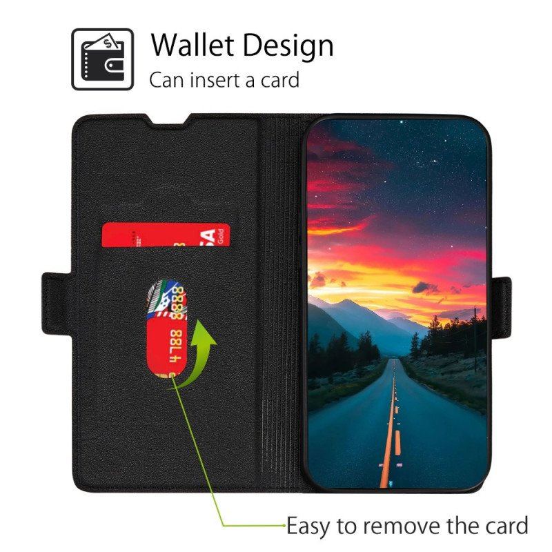 Etui Folio do Honor Magic 4 Lite 5G Skórzany Futerał Podwójna Konstrukcja Klapy