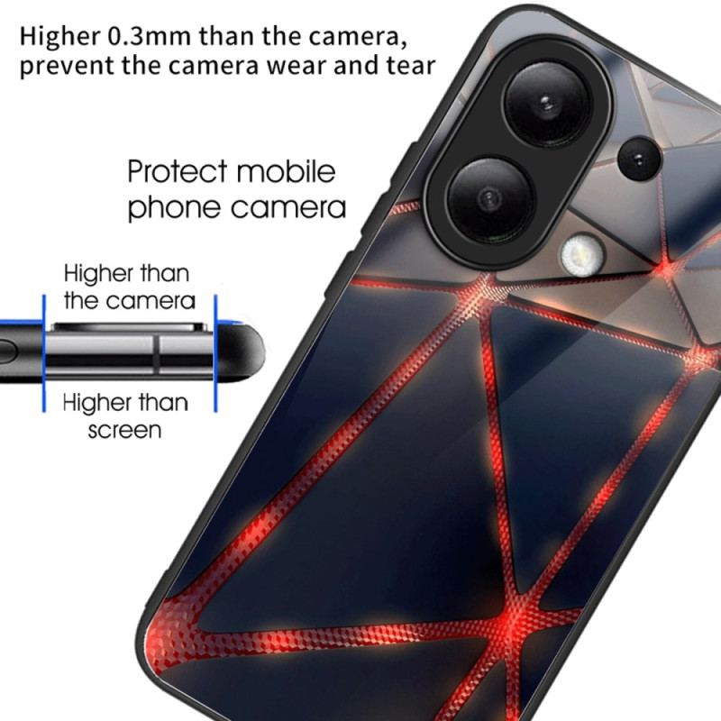 Etui Do Xiaomi Redmi Note 13 4g CZerwone Trójkąty Ze Szkła Hartowanego