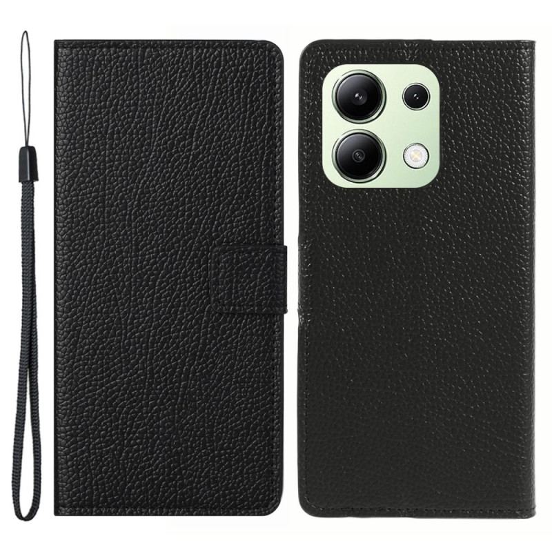 Etui Folio Do Xiaomi Redmi Note 13 4g Tekstura Liczi Z Paskiem