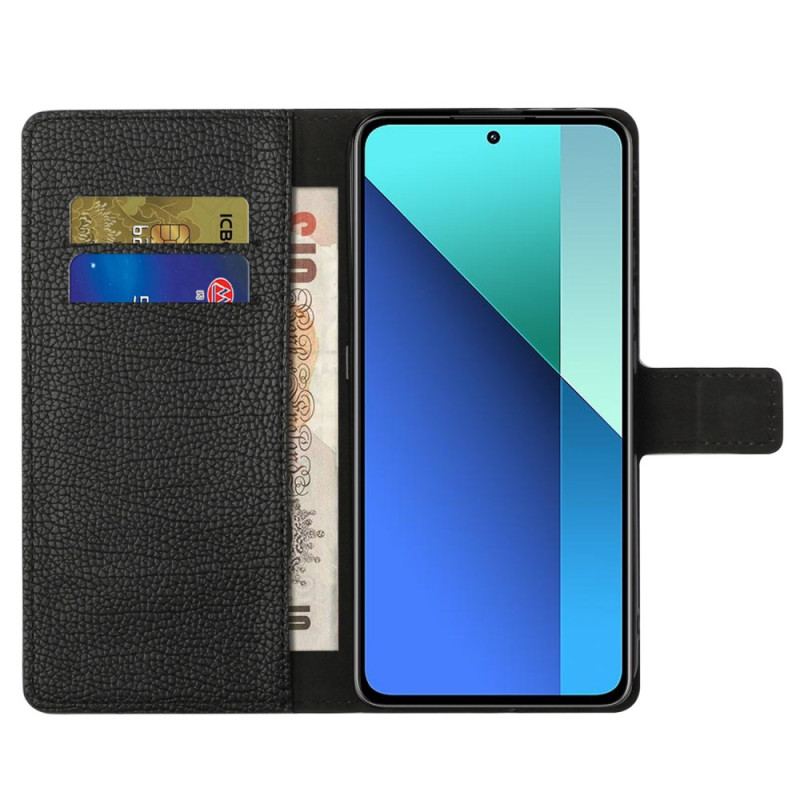 Etui Folio Do Xiaomi Redmi Note 13 4g Tekstura Liczi Z Paskiem