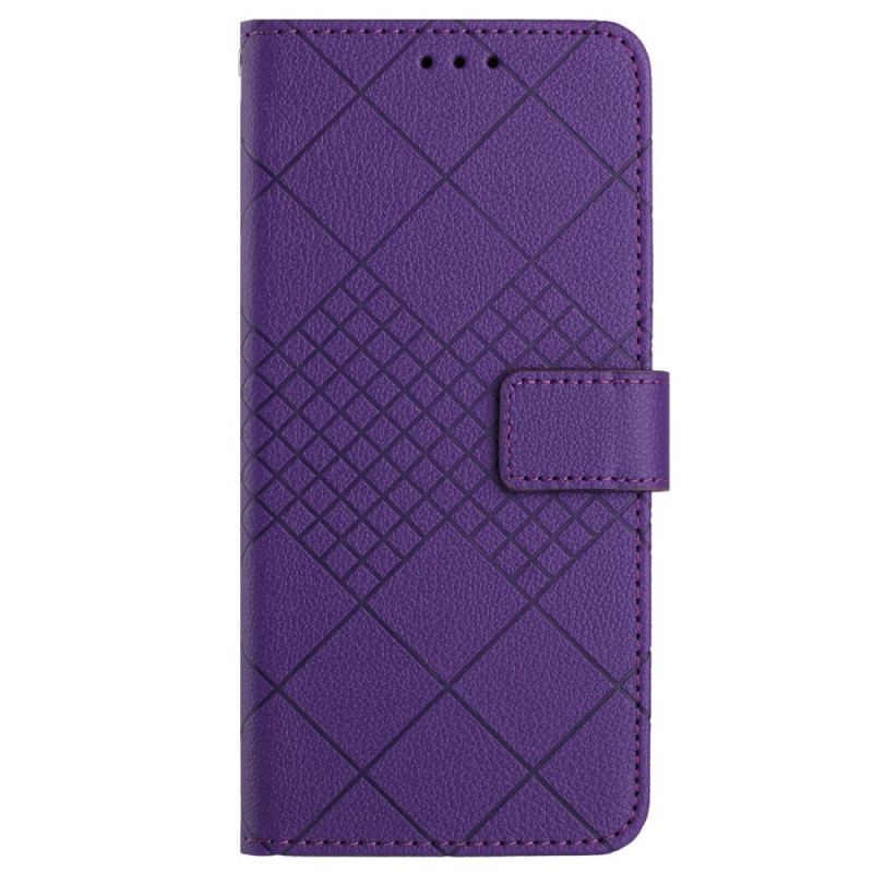 Etui Folio Do Xiaomi Redmi Note 13 4g Wzór W Romby Na Ramiączkach