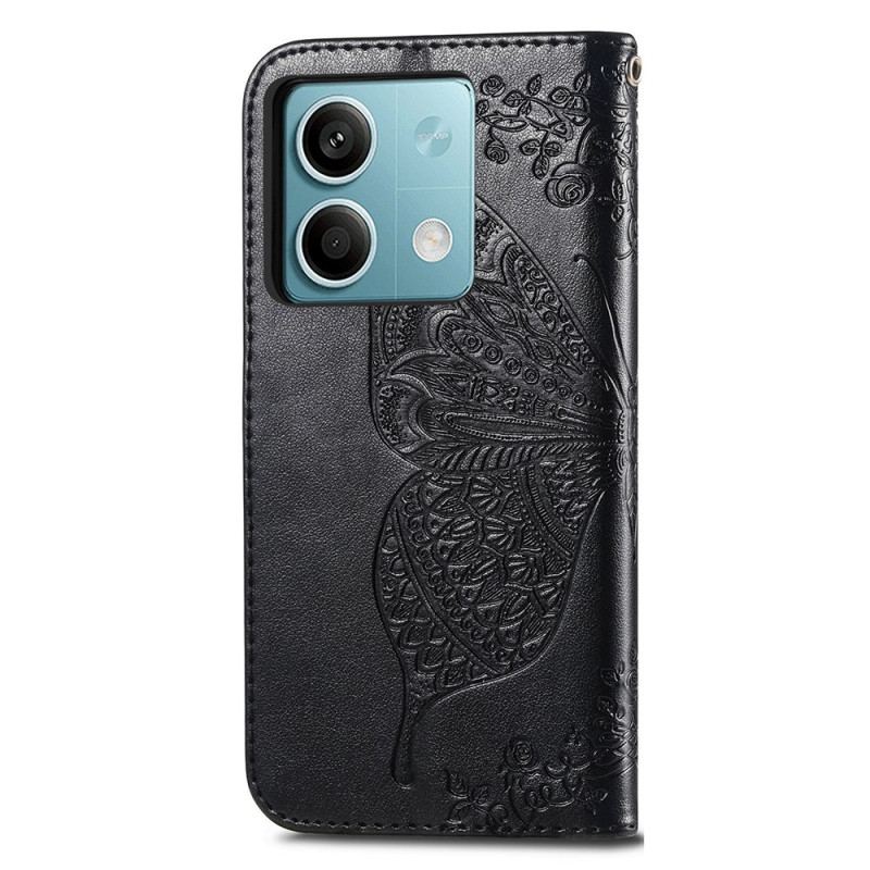 Etui Folio Xiaomi Redmi Note 13 4g Barokowy Motyl Z Paskiem