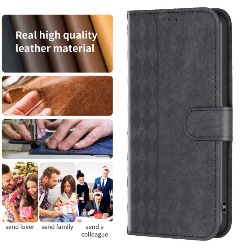 Etui Folio Xiaomi Redmi Note 13 4g Fryz Diamentowy Etui Ochronne