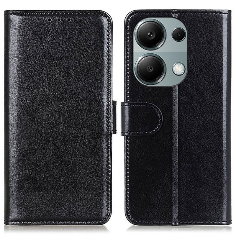 Etui Folio Xiaomi Redmi Note 13 4g Imitacja Skóry Lakierowanej Etui Ochronne