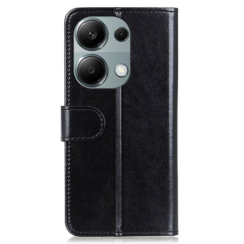 Etui Folio Xiaomi Redmi Note 13 4g Imitacja Skóry Lakierowanej Etui Ochronne