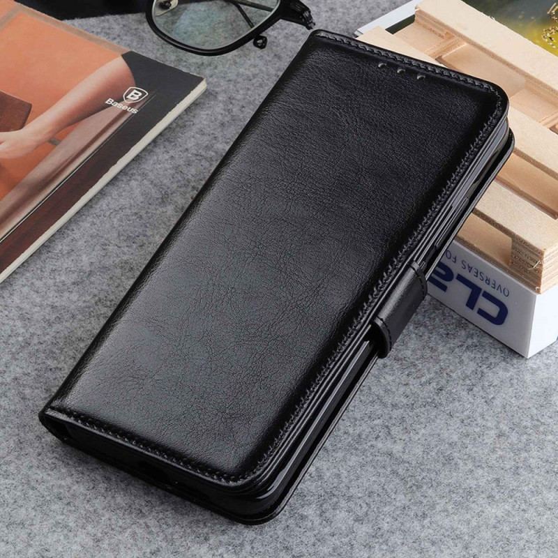 Etui Folio Xiaomi Redmi Note 13 4g Imitacja Skóry Lakierowanej Etui Ochronne