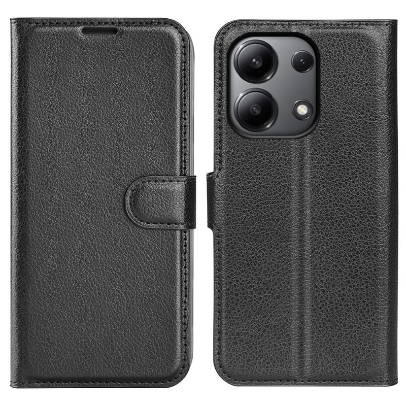 Etui Folio Xiaomi Redmi Note 13 4g Klasyczna Sztuczna Skóra Litchi Etui Ochronne