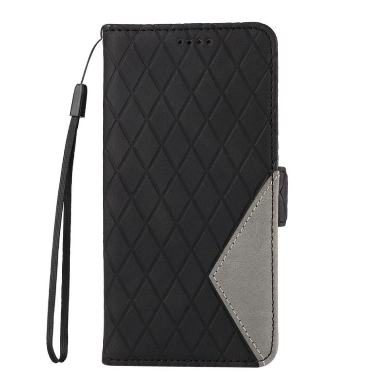 Etui Folio Xiaomi Redmi Note 13 4g Małe Diamenty Z Paskiem Etui Ochronne