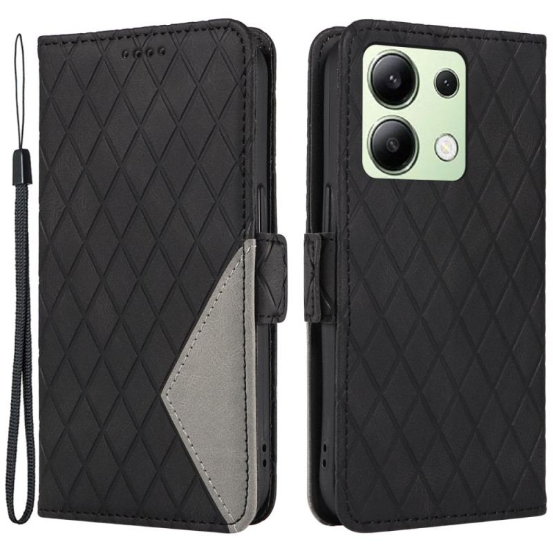 Etui Folio Xiaomi Redmi Note 13 4g Małe Diamenty Z Paskiem Etui Ochronne