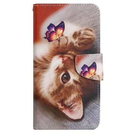 Etui Folio Xiaomi Redmi Note 13 4g Motyl I Kot Z Paskiem