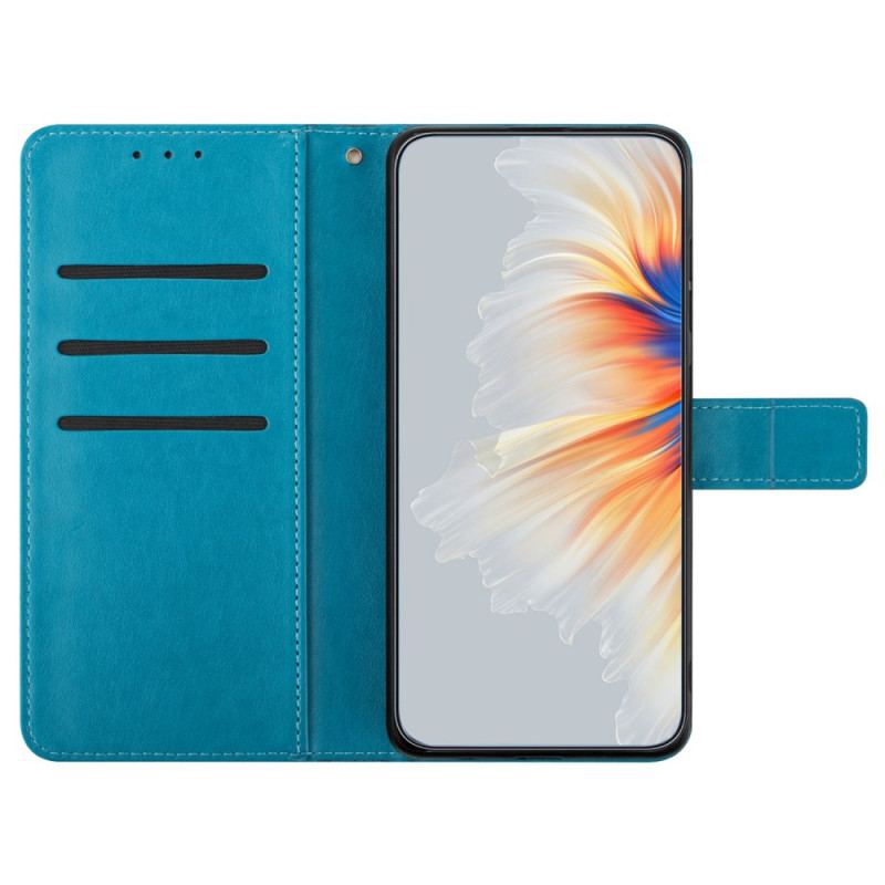 Etui Folio Xiaomi Redmi Note 13 4g Nadruk Mandali Z Paskiem Etui Ochronne